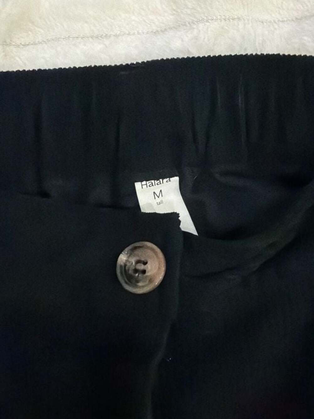 Halara High Waisted Pleated Corduroy Wide Leg Pants Black Size M Tall